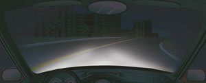 ：在这种急弯道路上行车应交替使用远近光灯。之图片