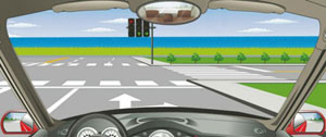 ：这个路口允许车辆怎样行驶？之图片