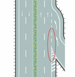 ：路面上白色虚线和三角地带标线组成的是什么标线？之图片